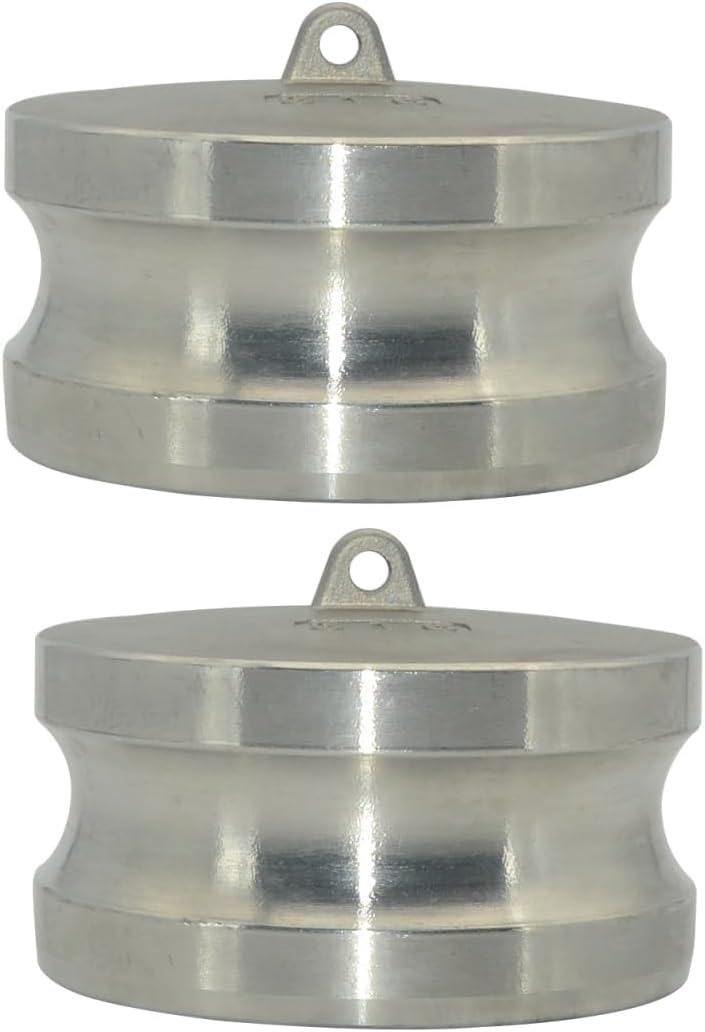 Varmhus Trash Pump Adapter Dust Cap/Dust Cover,Type DP Cam and Groove Hose Pipe Fitting Coupler,Stainless Steel 316 (2PCS 3") - Image 1